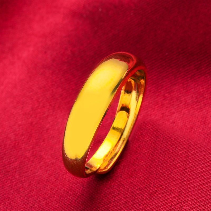 Trendy Jewelry Rings, Men's Women's Personalities, Simple Color Plating, Fashionable Vietnamese Sand Gold Single Index_ipsvogv.com