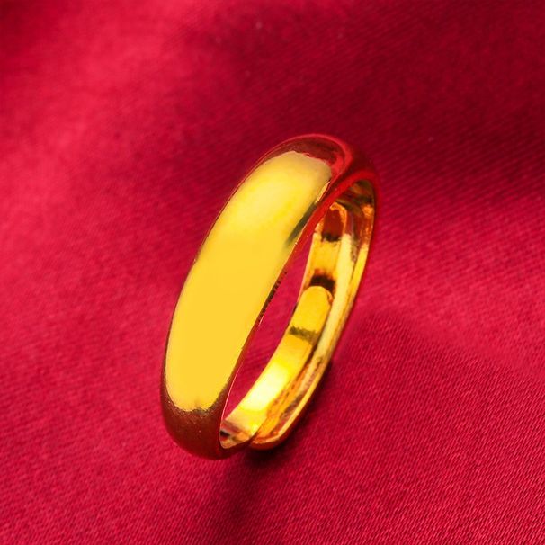 Trendy Jewelry Rings, Men's Women's Personalities, Simple Color Plating, Fashionable Vietnamese Sand Gold Single Index_ipsvogv.com