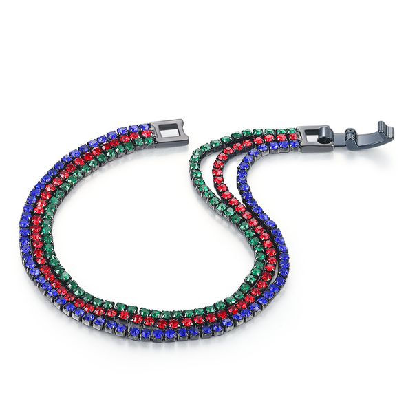 Unisex Fashion 3 row Full Diamond Women's Zircon Crystal Tennis Bracelet Hot Jewelry_ipsvogv.com
