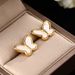 Japanese And Korean Fashion Small Fresh Titanium Steel Earrings For Women, Light Luxury High-end Feeling, White Mother_ipsvogv.com
