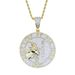 Men's Jewelry GOAT Pendant Necklace With Diamond Accents And Engraved Lettering, Hip Hop Style Statement Piece, Silver And Gold Options, 60cm Chain_ipsvogv.com