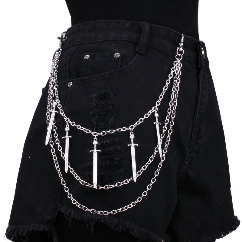 Jewelry Long Sword Pendant Waist Multi Layer Metal Body Chain Sexy Accessories_ipsvogv.com