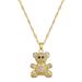 Titanium Steel 【 】 Five Pointed Star Teddy Bear Light Luxury Temperament Gorgeous Full Diamond Necklace Women's 【 】_ipsvogv.com