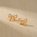 Korean Bowknot Earrings For Women, Elegant And Versatile, Exquisite Brass Studs With A High-end Feel, Ins Style_ipsvogv.com