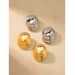 Metal Style INS Geometric Oval Spiral S Silver Needle Gold Button Design Sense Earrings_ipsvogv.com