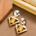 Fashionable Exaggerated Glass Crystal Geometric With Feminine Temperament, Versatile And Simple Silver Needle Earrings_ipsvogv.com
