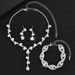 2024 Jewelry Full Diamond Women's Wedding Accessories Necklace Earrings Bracelet Three-Piece Bride Set_ipsvogv.com