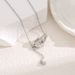 New Live Streaming Tassel Double Ring Pendant Titanium Steel Necklace for Women's Colorless and Minimalist Design_ipsvogv.com