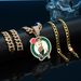 Fashion Jewelry Personality Full Diamond Portrait Basketball Pendant Necklace Men's Hip Hop Cuban Chain Bracelet Three Piece Set_ipsvogv.com