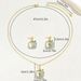 Flower Necklace & Earrings Set For Women - Fashionable Niche Oil Drop Inlay Jewelry With Elegant Pendant Design_ipsvogv.com