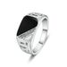 New Personalized Creative Black Triangle Drip Oil Set Zircon Ring For Men's Fashion Style_ipsvogv.com