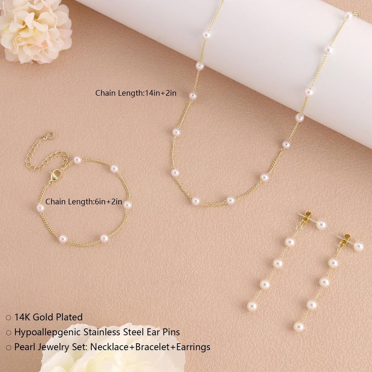 Brass Real Gold Electroplating Fashion Retro Pearl High End Chain Ladies Necklace Set_ipsvogv.com
