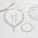 Women’s Jewelry Set Fashion Jewelry Shiny Loose Diamond Zircon Necklace Earrings Set Bride Set Necklace 3 Piece Jewelry Set_ipsvogv.com