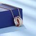 Interlocking Double Ring Necklace For Women Good Luck Crystal Element Clavicle Necklace Fashionable Live Broadcast_ipsvogv.com