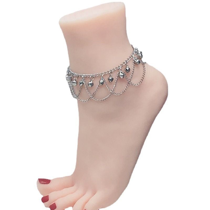 Fashionable Bohemian Summer Beach Gold Wave Chain Tassel Bell Ankle Bracelet Accessories Gift_ipsvogv.com