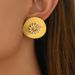 Niche Drip Oil Design Flower for Women, Versatile Countryside Style, Small Daisy, High End, Circular Earrings, Earrings_ipsvogv.com