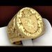Cao Shi Crown Lion Shield Emblem Copper Plated Royal Seal Men's Ring_ipsvogv.com