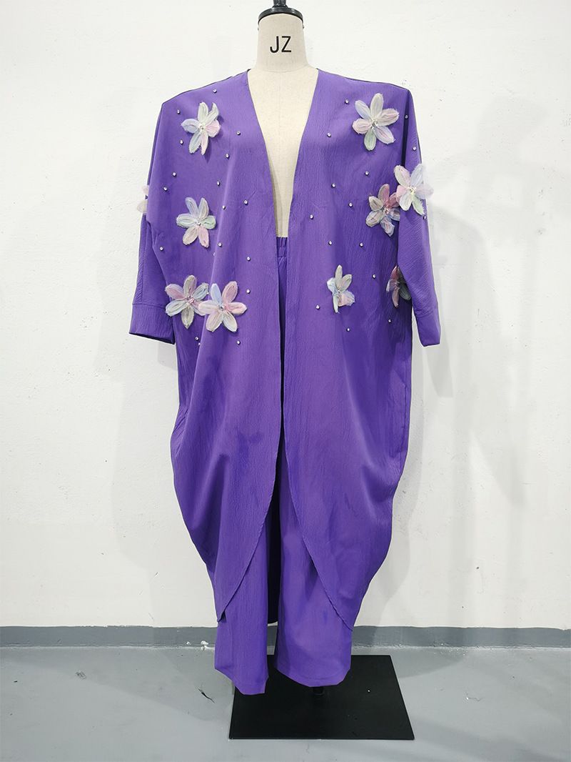 Women's Clothing Commuter Long Sleeve Two piece Suit Three dimensional Butterfly Decoration Thin Breathable_ipsvogv.com