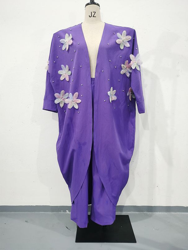 Women's Clothing Commuter Long Sleeve Two piece Suit Three dimensional Butterfly Decoration Thin Breathable_ipsvogv.com
