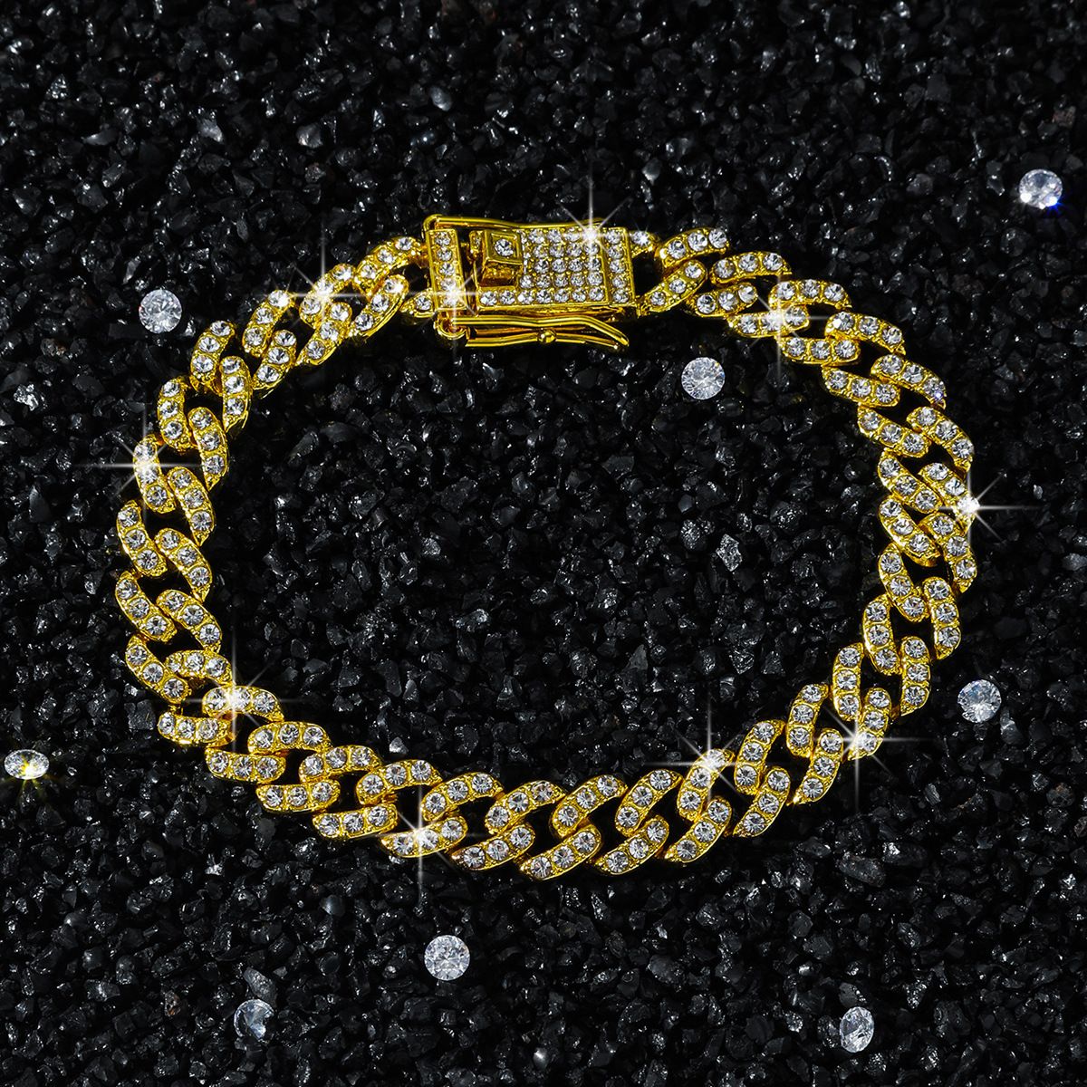 New 9mm wide splicing men's full hip-hop style diamond Cuban chain necklace_ipsvogv.com