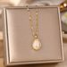 Japanese And Korean Style Cat Eye Stone Tulip Necklace, Light Luxury, Niche Design, Titanium Steel Temperament,_ipsvogv.com