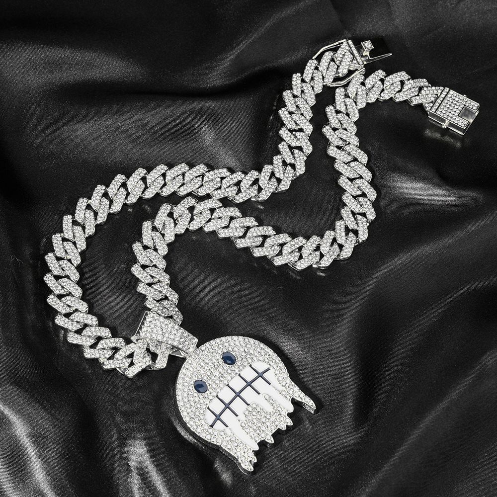 Ice Man Emoji Pendant Hip-Hop Versatile Full Diamond Chain Personality Necklace For Men And Women_ipsvogv.com