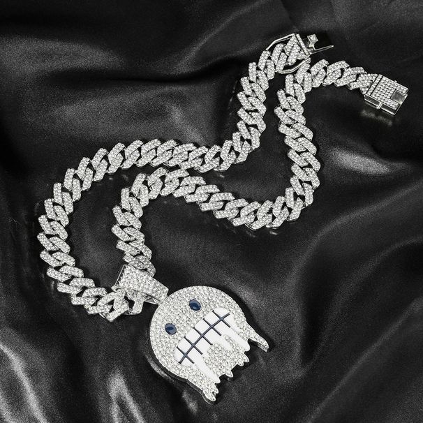 Ice Man Emoji Pendant Hip-Hop Versatile Full Diamond Chain Personality Necklace For Men And Women_ipsvogv.com