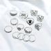 New 14 Piece Diamond Butterfly Flower Set Ring For Women_ipsvogv.com