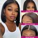 Short Straight Bob 4x4 Lace Clousure Wig 100% Human Hair Wigs For Women Pre Plucked Remy Closure Brazilian Human Hair 180% Densityl Bob Wigs_ipsvogv.com