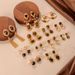 Maillard Style Autumn And Winter Tiger Eye Stone Series High End Fashion Earrings Do Not Fade Tassel Geometric Earrings_ipsvogv.com