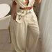 Women's fashion solid color lapel sexy sleeveless top casual pants suit_ipsvogv.com