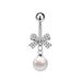 Women's Jewelry Pearl Heart Shaped Snake Cross Pink Zircon Belly Button Ring Stainless Steel Zircon Belly Button Nail_ipsvogv.com