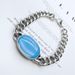 Hip Hop Men's Cuban Blue Resin Curved Salman Khan Chain Bracelet_ipsvogv.com