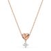 Romantic Twisted Heart Shaped Single Diamond Teardrop Earrings Necklace Love Knot Love Necklace_ipsvogv.com