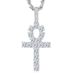 Unisex hot selling Ankh key cross pendant zircon gold necklace hip hop trend hot selling jewelry_ipsvogv.com