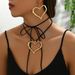 Fashion OL Love Necklace Earring Set for Women, Simple and Versatile, Heart shaped Metal, Niche Design, Neck Chain_ipsvogv.com