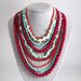 Fashion multi layer handmade rice beaded gravel necklace stacked turquoise personality women's jewelry_ipsvogv.com