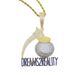 Men's Jewelry - DREAMS 2REALITY Hip Hop Pendant Necklace With Zircon Stones, Silver & Gold Plated Cuban Chain, 24 Inches Inlaid Zircon Necklace_ipsvogv.com