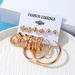 Geometric Circle Pearl Women's Earrings Set Pearl Butterfly Exaggerated Twisted Earrings_ipsvogv.com