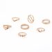 New Combination Fashion Gold Moon Leaf Cross Cut 7 Piece Set Ring_ipsvogv.com