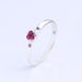 Women's Jewelry Light Luxury Silver Plated Ring Rose Red Heart Shaped Ring Classic Female Ring_ipsvogv.com