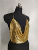 Nightclub sexy seduction sequined diamond thin belt neckline V-neck short top top_ipsvogv.com