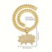 BOM Full Diamond Letter Cuban Chain Personality Hip-Hop Style Men's Daily Street Cool Pendant Necklace_ipsvogv.com