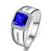 Emerald Cut Green Tsavorite Plated Men's Fashion Personality Diamond Wedding Ring_ipsvogv.com