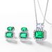 S925 Silver Cultured Emerald Earrings For Women, Fully Inlaid With Gemstones, Retro Noble_ipsvogv.com