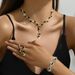 2024 Jewelry Full Diamond Women's Wedding Accessories Necklace Earrings Bracelet Three-Piece Bride Set_ipsvogv.com