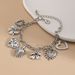 Hip Hop Peach Bow Necklace Fashionable Ins Style Metal Heart Pendant Necklace_ipsvogv.com