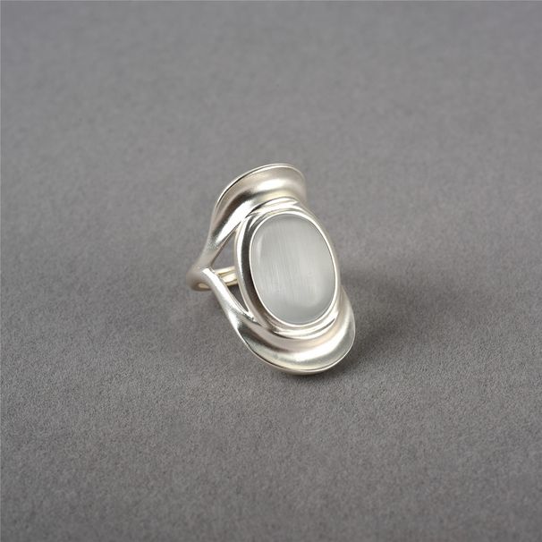 New Niche Veil With Frosted Texture And Cat's Eye Stone Opening, Adjustable Ring, Unique Personality, Trendy Ring For_ipsvogv.com