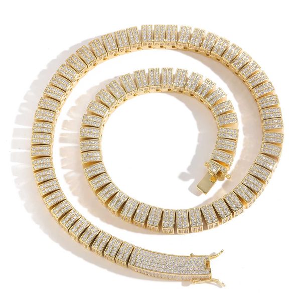 Men’s Jewelry Set Fashion New 10mm Bamboo Chain Hip Hop Necklace Micro Inlaid Zircon Cuban Chain Personality Trend Brand Men's Clavicle Chain_ipsvogv.com