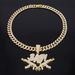 Unisex Alloy Necklace For Men And Women Double Gun BABY Pendant Hip Hop Personality Fashion Rap Street Trend Diamond Pendant_ipsvogv.com